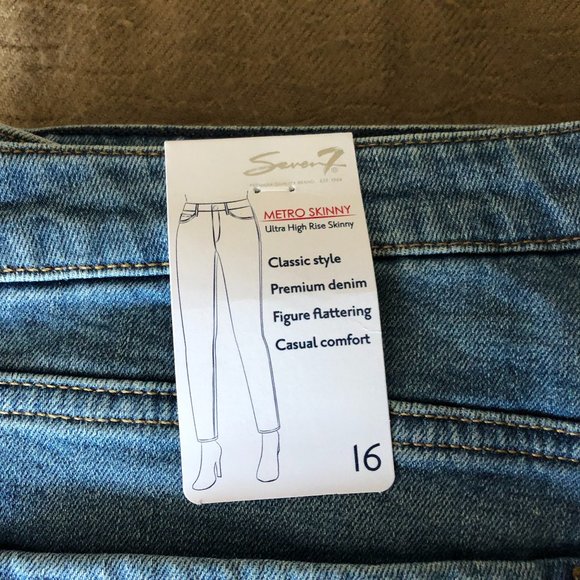 Seven7 Metro High Rise Skinny Jeans, Size 16 - Picture 3 of 3